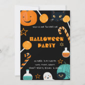 Spooky Chic: Elegante Halloween-feestuitnodiging Feestdagenkaart (Voorkant)