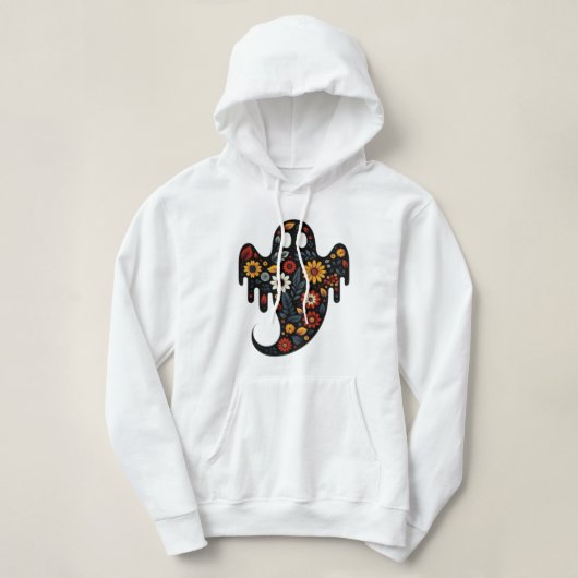 Spooky Chic Floral Ghost Hoodie (Design voorkant)