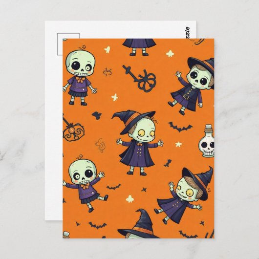 Spooky Chic Halloween kussen - angstaanjagend fees Briefkaart (Voorkant / Achterkant)