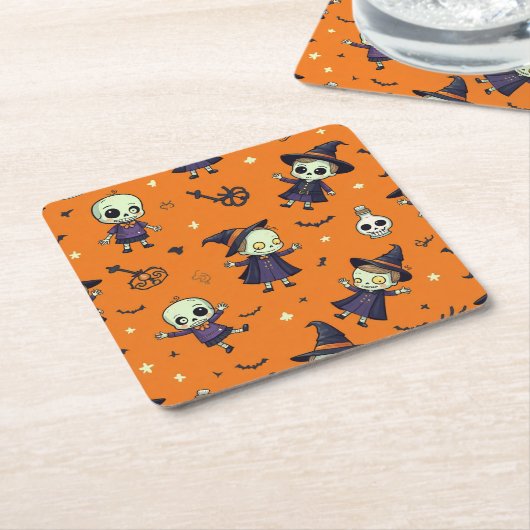 Spooky Chic Halloween kussen - angstaanjagend fees Kartonnen Onderzetters (Schuin)