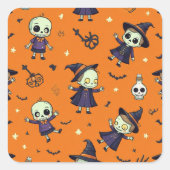 Spooky Chic Halloween kussen - angstaanjagend fees Vierkante Sticker (Voorkant)