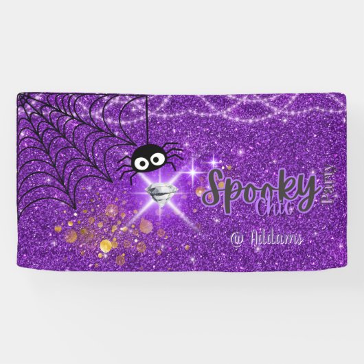 Spooky Chic Halloween Party Spandoek (Horizontaal)