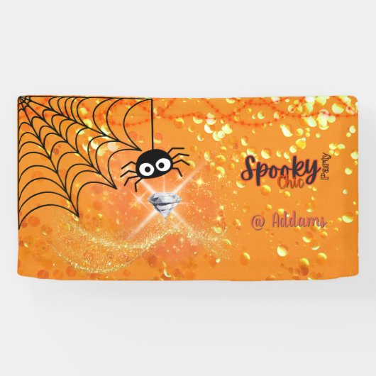 Spooky Chic Halloween Party Spandoek (Horizontaal)