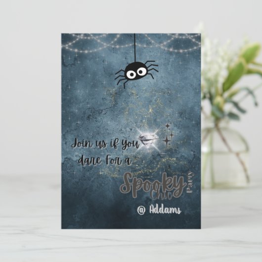Spooky Chic Halloween Party Uitnodiging (Staand voorkant)