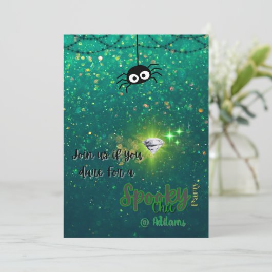 Spooky Chic Halloween Party Uitnodiging (Staand voorkant)