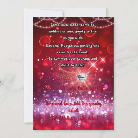 Spooky Chic Halloween Party Uitnodiging (Achterkant)