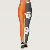 Spooky Chic Halloween Skulls & Stripes Leggings (Achterkant)