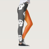 Spooky Chic Halloween Skulls & Stripes Leggings (Rechts)