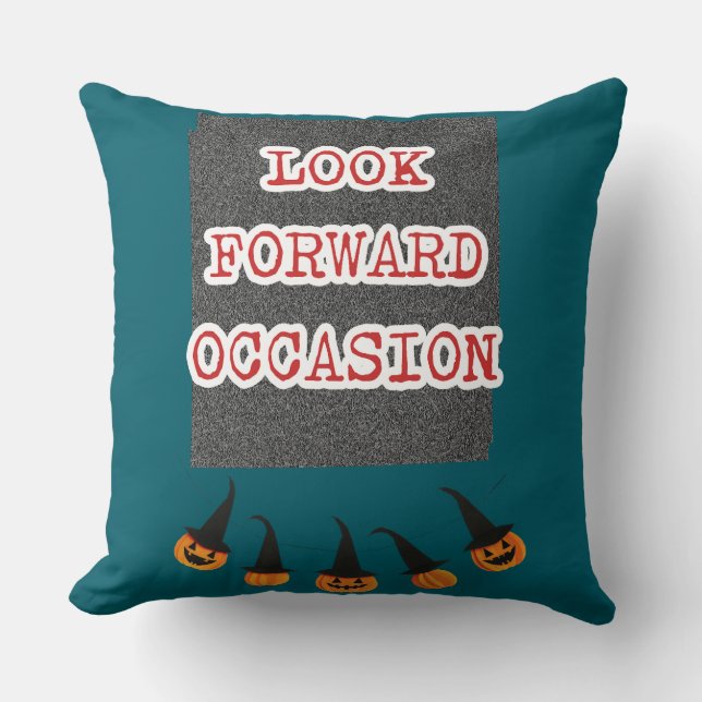 🎃 Spooky Chic: "Kijk uit naar de gelegenheid" Hal Kussen (Voorkant)