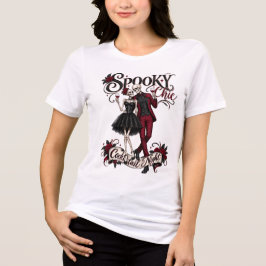 Spooky Chic Skelet Koppel Halloween Cocktail T-shi Tri-Blend Shirt