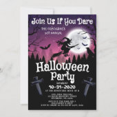 Spooky Chic Wicked Witch Halloween Kostuumfeest Kaart (Voorkant)