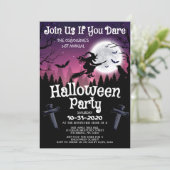 Spooky Chic Wicked Witch Halloween Kostuumfeest Kaart (Staand voorkant)