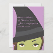 Spooky Chic Witch Halloween Party Invitation Kaart (Voorkant)
