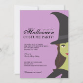 Spooky Chic Witch Halloween Party Invitation Kaart (Achterkant)