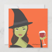 Spooky Chic Witch Party Halloween Invitation Kaart (Achterkant)