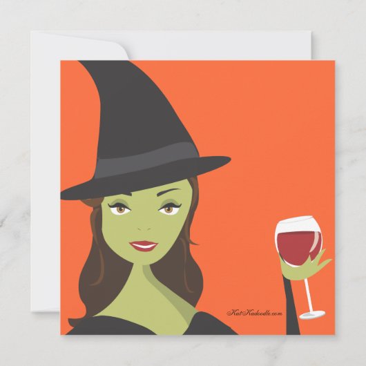 Spooky Chic Witch Party Halloween Invitation Kaart (Achterkant)