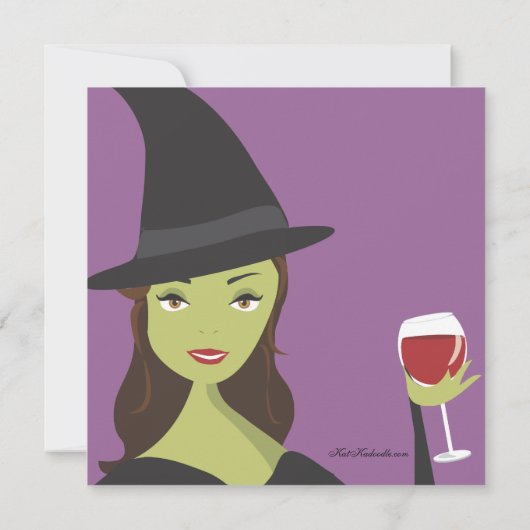 Spooky Chic Witch Party Halloween Invitation Kaart (Achterkant)