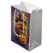 Spooky Chow Chow Dog Halloween Heks en Pompoen Medium Cadeauzakje (Voorkant Gekanteld)