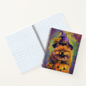 Spooky Chow Chow Dog Halloween Heks en Pompoen Notitieboek (Binnen)