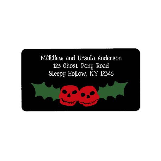 Spooky Christmas griezelig Gothic thema vakantie Etiket (Voorkant)