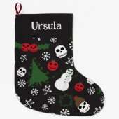 Spooky Christmas griezelig Gothic thema vakantie Grote Kerstsok (Voorkant)