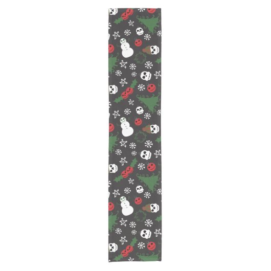 Spooky Christmas griezelig Gothic thema vakantie Korte Tafelloper (Voorkant)