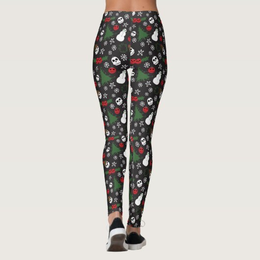 Spooky Christmas griezelig Gothic thema vakantie Leggings (Achterkant)