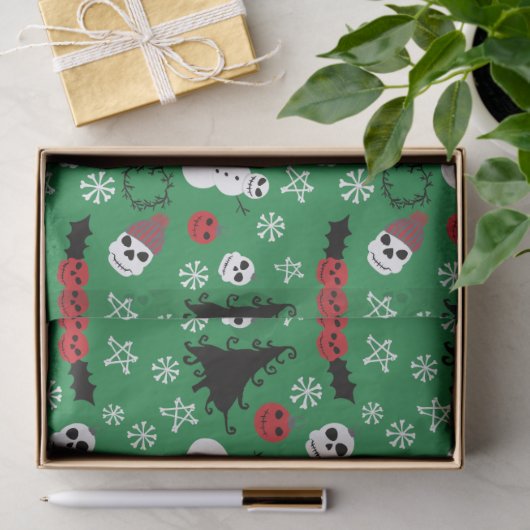 Spooky Christmas griezelig Gothic thema vakantie Tissuepapier (Geschenk)