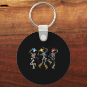 Spooky Christmas Skeleton Dancing Western Cowboy X Sleutelhanger (Voorkant)