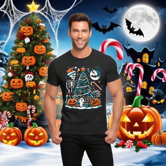 Spooky Christmas Waar Haunts Ontmoet Holiday Cheer T-shirt