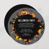 Spooky Cirkel Ronde Halloween Uitnodiging (Voorkant / Achterkant)