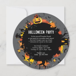 Spooky Cirkel Ronde Halloween Uitnodiging