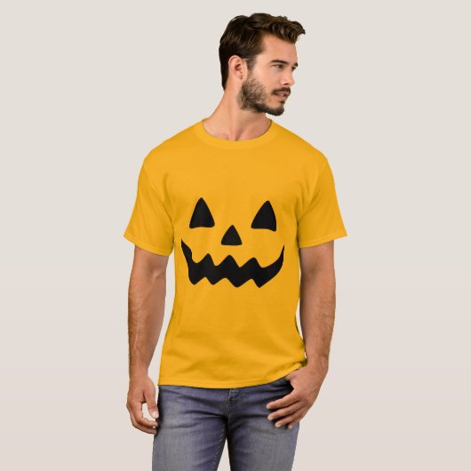 Spooky Classic Jack-o'-Lantern Face T-shirt (Voorkant volledig)