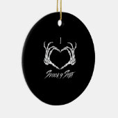 Spooky Classic - Skeleton Hands Heart Keramisch Ornament (Rechts)
