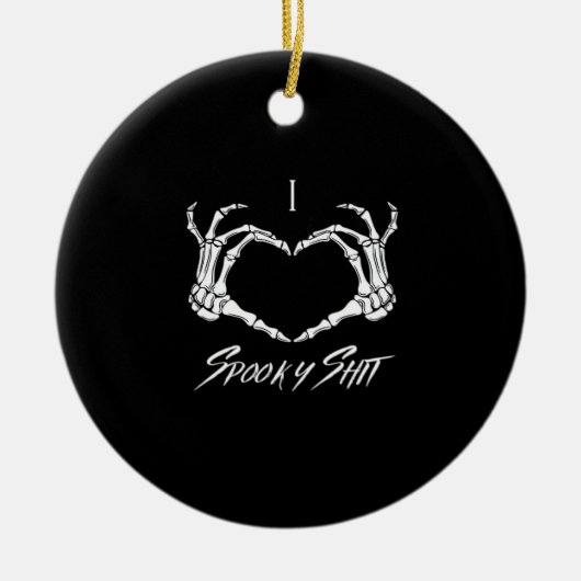 Spooky Classic - Skeleton Hands Heart Keramisch Ornament (Voorkant)