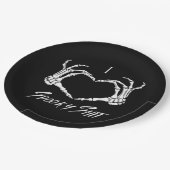 Spooky Classic - Skeleton Hands Heart Papieren Bordje (Gekanteld)