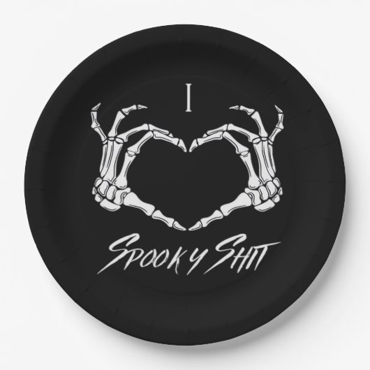 Spooky Classic - Skeleton Hands Heart Papieren Bordje (Voorkant)