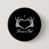 Spooky Classic - Skeleton Hands Heart Ronde Button 5,7 Cm (Voorkant)