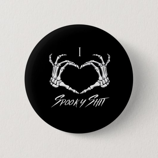 Spooky Classic - Skeleton Hands Heart Ronde Button 5,7 Cm (Voorkant)