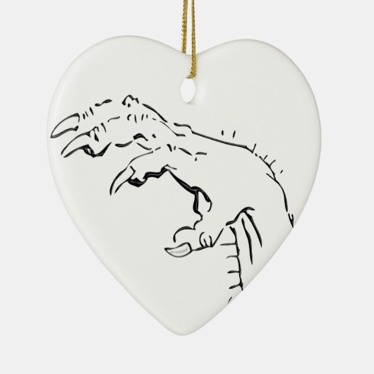 Spooky Claw Hand Eerie Keramisch Ornament (Rechts)