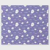 Spooky Clouds and Ghosts Paarse inpakpapier (Vlak)