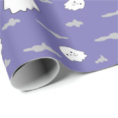 Spooky Clouds and Ghosts Paarse inpakpapier (Rol Hoek)