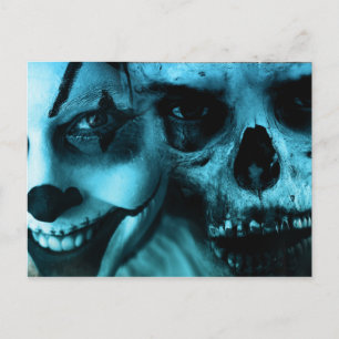 Spooky Clown and Skull Briefkaart