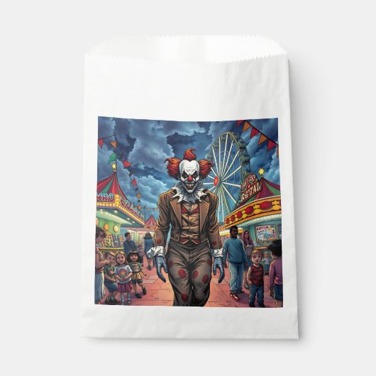 Spooky Clown bij Carnival Comic Style Bedankzakje (Voorkant)