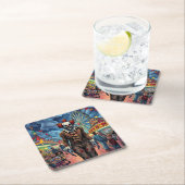 Spooky Clown bij Carnival Comic Style Kartonnen Onderzetters (Insitu)