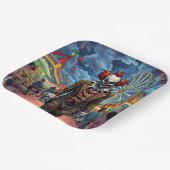 Spooky Clown bij Carnival Comic Style Papieren Bordje (Gebogen)