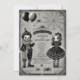 Spooky Clown & Doll Halloween Kaart