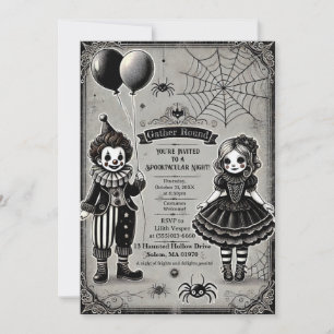 Spooky Clown & Doll Halloween Kaart