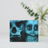 Spooky Clown en Doll Briefkaart (Staand voorkant)
