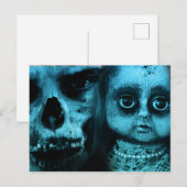 Spooky Clown en Doll Briefkaart (Voorkant / Achterkant)